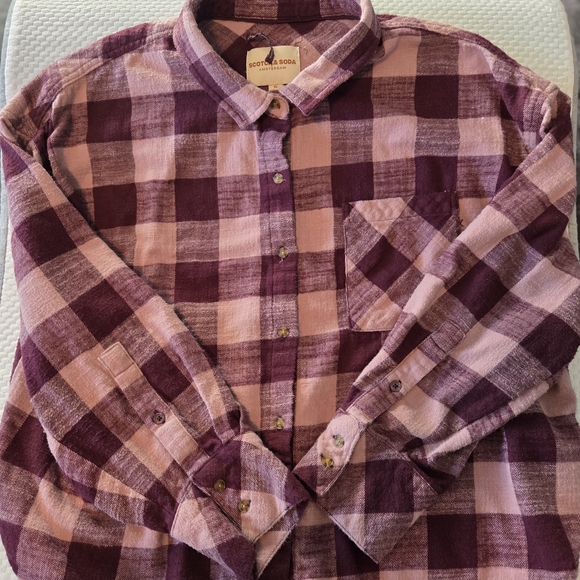 Scotch & Soda Purple Plaid Shirt - Picture 2 of 8